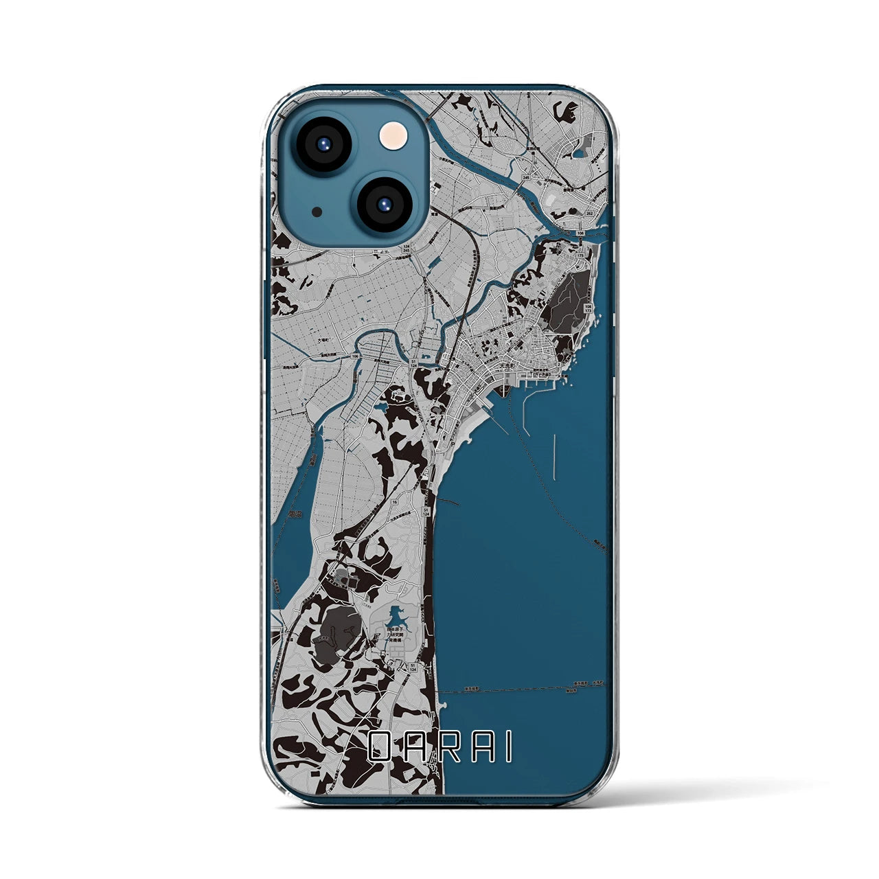 【大洗(茨城県)】地図柄iPhoneケース(クリアタイプ)