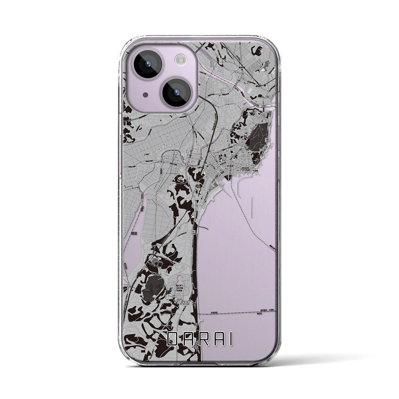 【大洗(茨城県)】地図柄iPhoneケース(クリアタイプ)