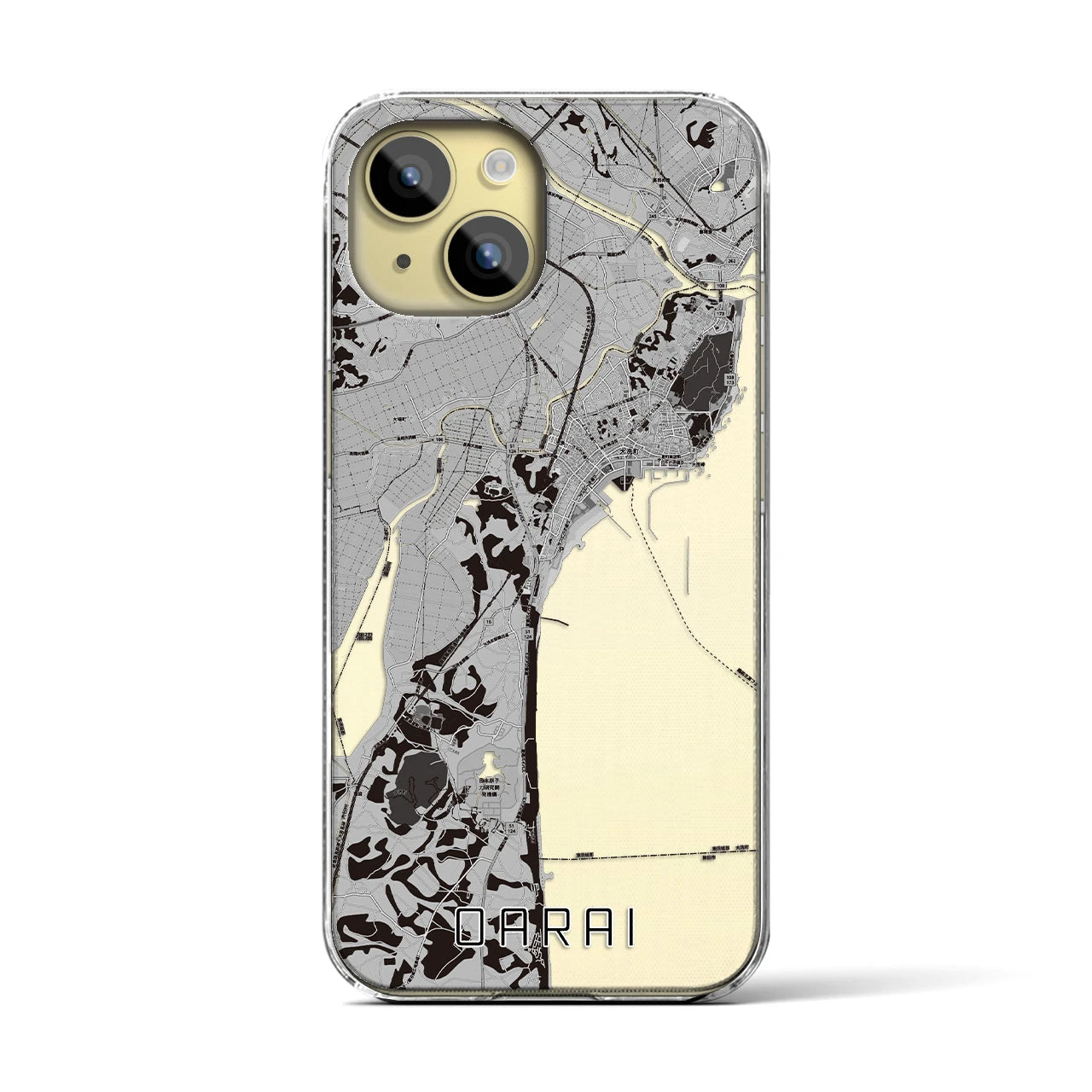 【大洗(茨城県)】地図柄iPhoneケース(クリアタイプ)