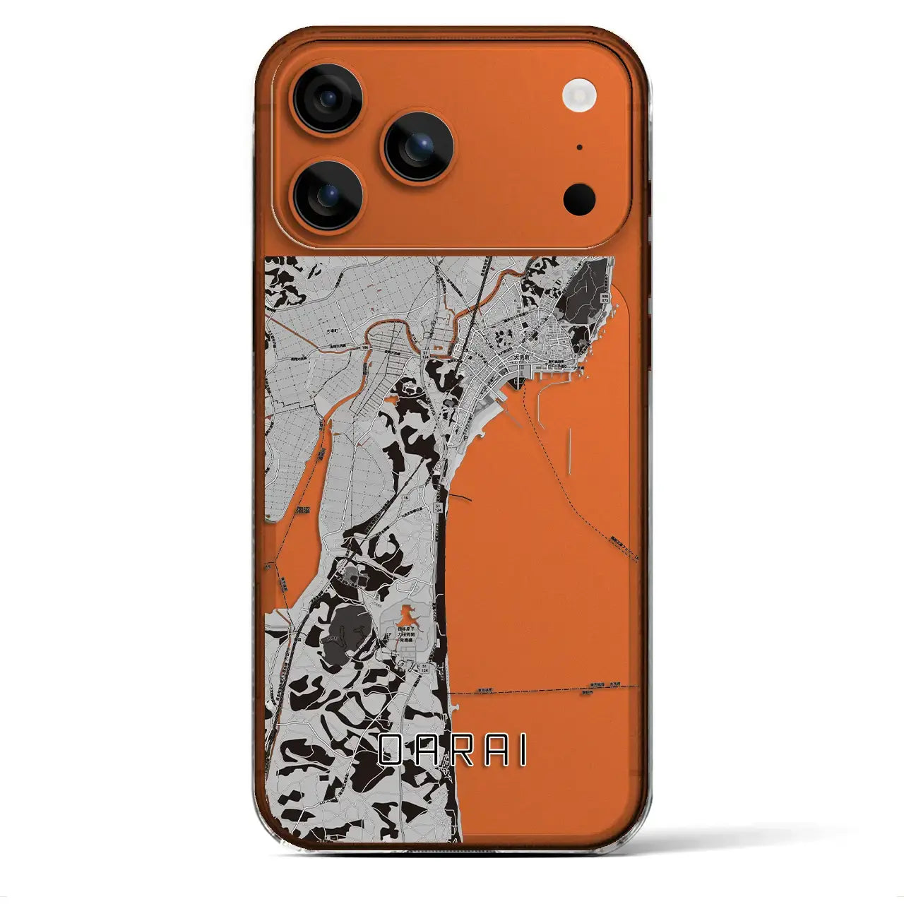 【大洗(茨城県)】地図柄iPhoneケース(クリアタイプ)モノトーン・iPhone 17 Pro Max 用
