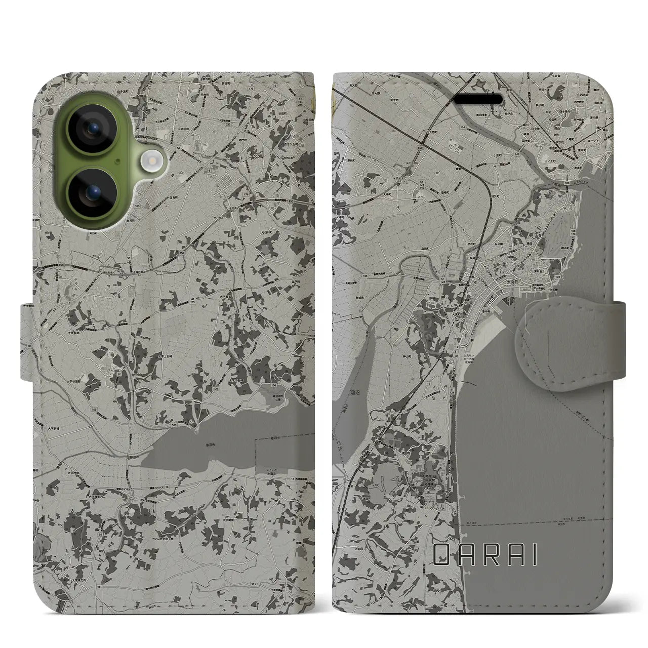 【大洗(茨城県)】地図柄iPhoneケース(手帳タイプ)