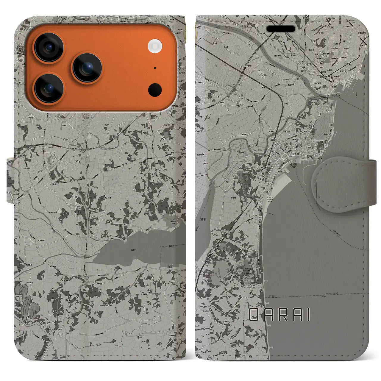 【大洗(茨城県)】地図柄iPhoneケース(手帳タイプ)