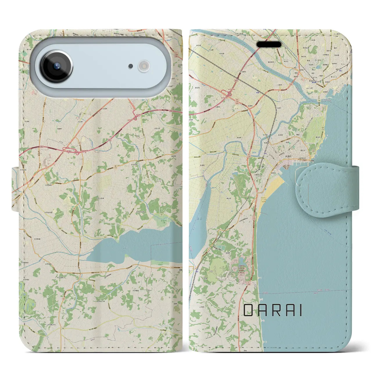 【大洗(茨城県)】地図柄iPhoneケース(手帳タイプ)