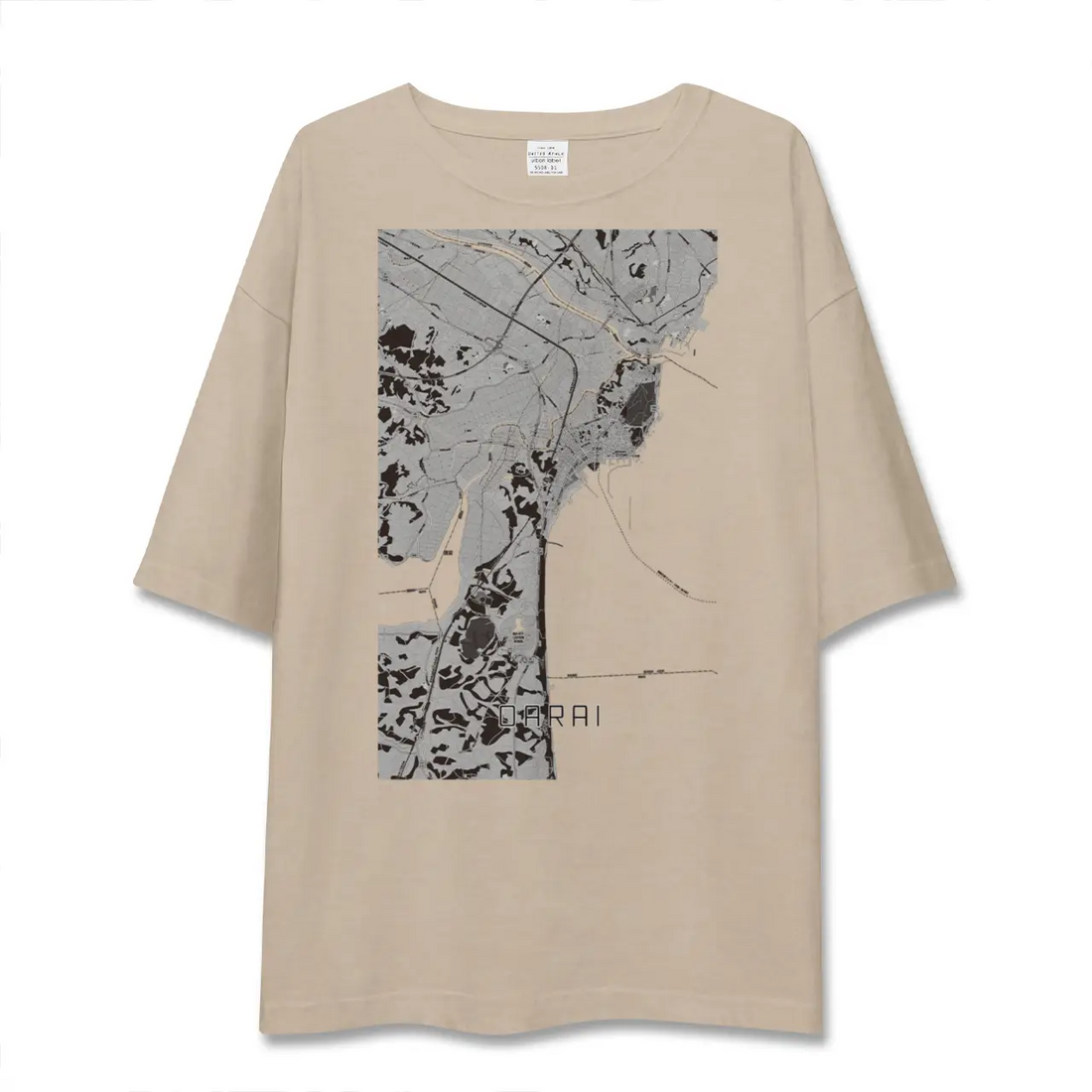 【大洗(茨城県)】地図柄ビッグシルエットTシャツ