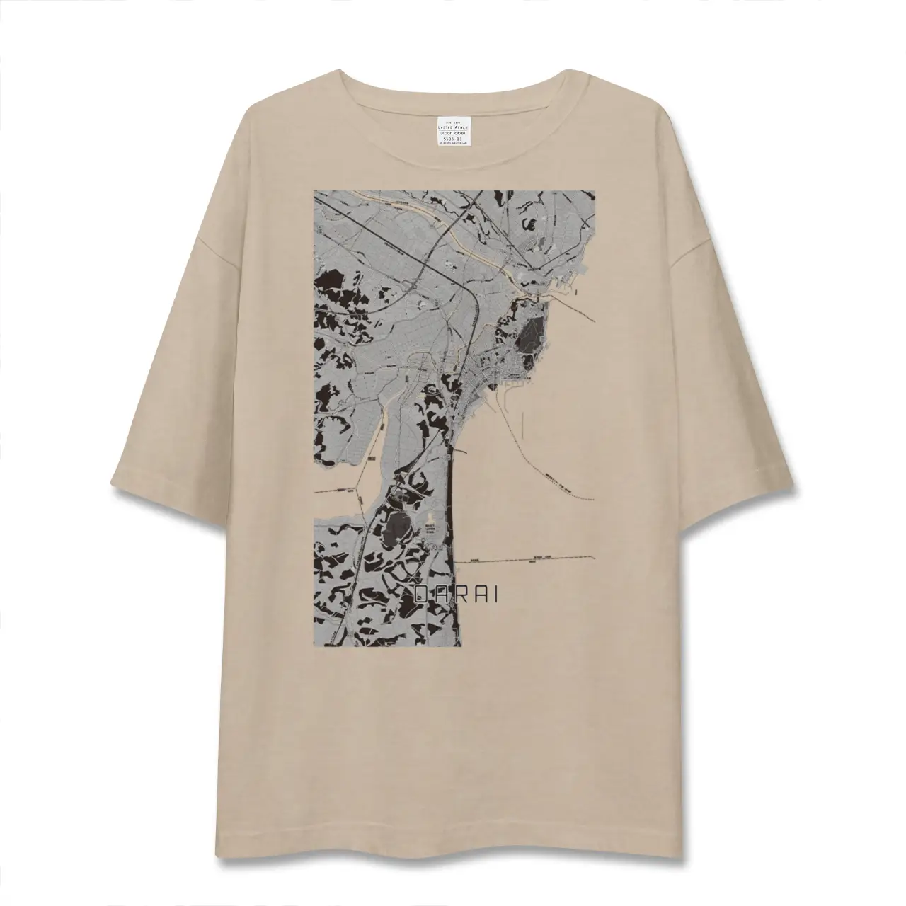 【大洗(茨城県)】地図柄ビッグシルエットTシャツ