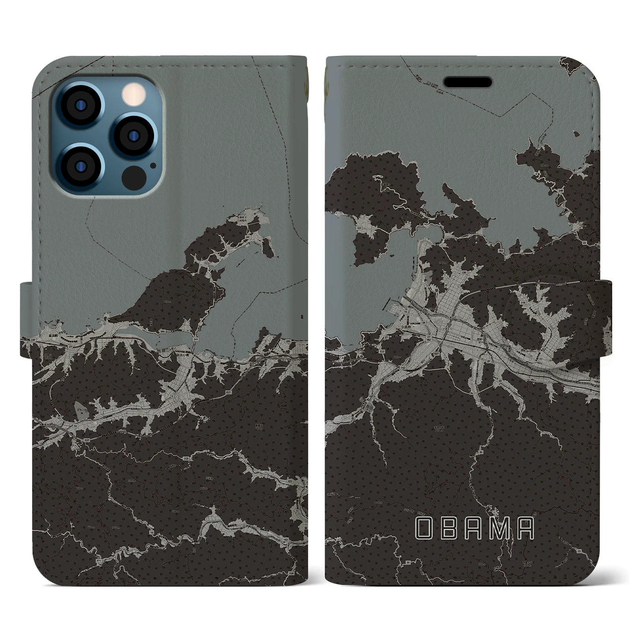 【小浜(福井県)】地図柄iPhoneケース(手帳タイプ)