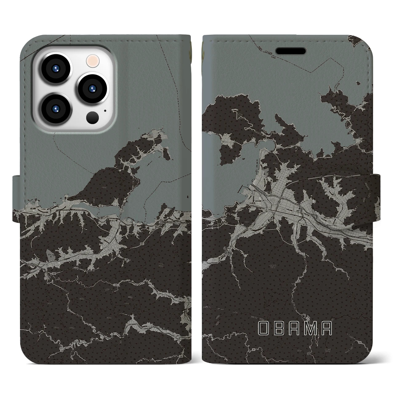 【小浜(福井県)】地図柄iPhoneケース(手帳タイプ)