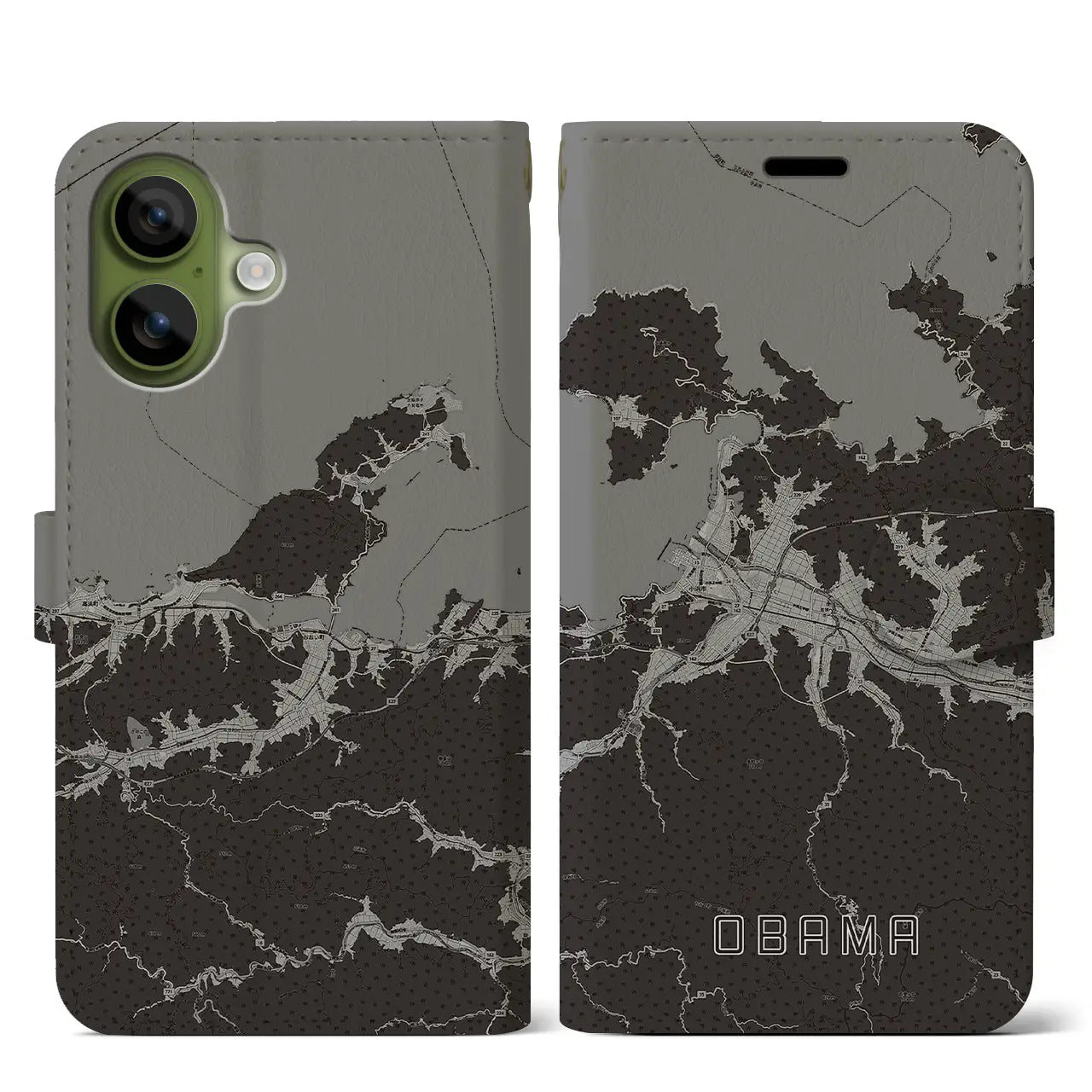 【小浜(福井県)】地図柄iPhoneケース(手帳タイプ)