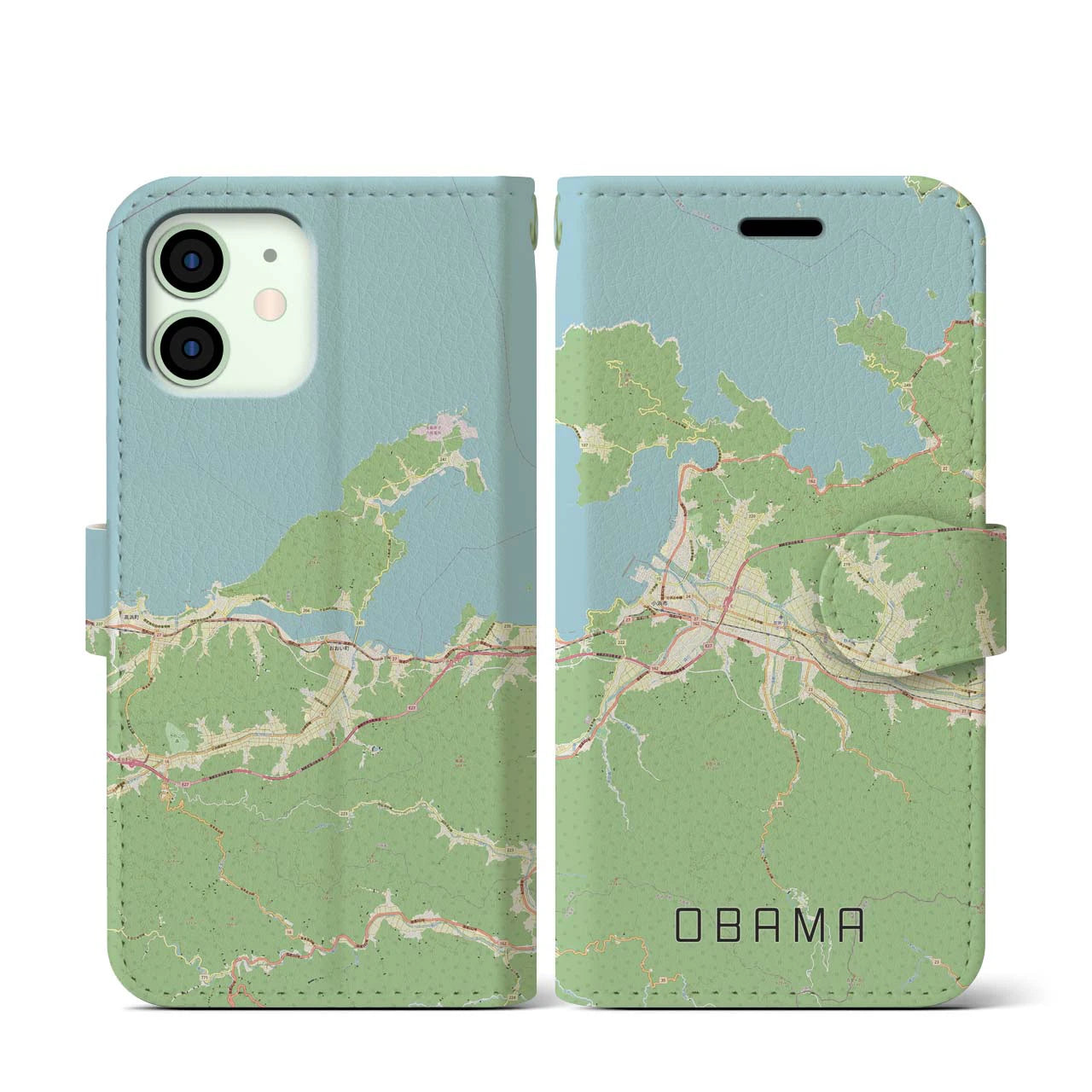 【小浜(福井県)】地図柄iPhoneケース(手帳タイプ)