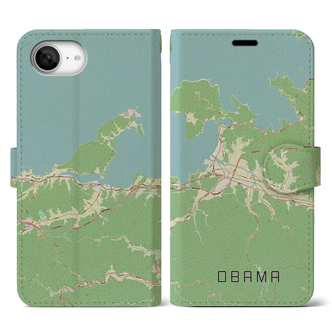 【小浜(福井県)】地図柄iPhoneケース(手帳タイプ)