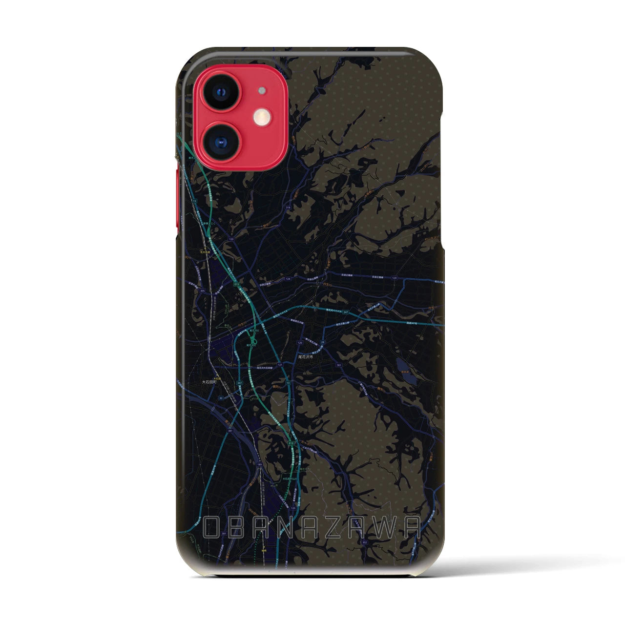 【尾花沢(山形県)】地図柄iPhoneケース(バックカバータイプ)