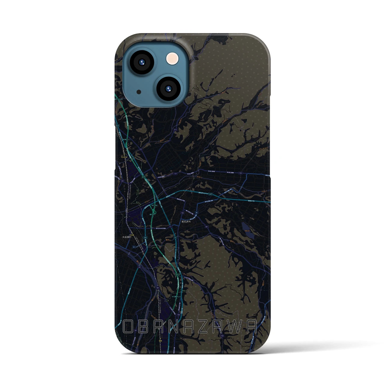 【尾花沢(山形県)】地図柄iPhoneケース(バックカバータイプ)