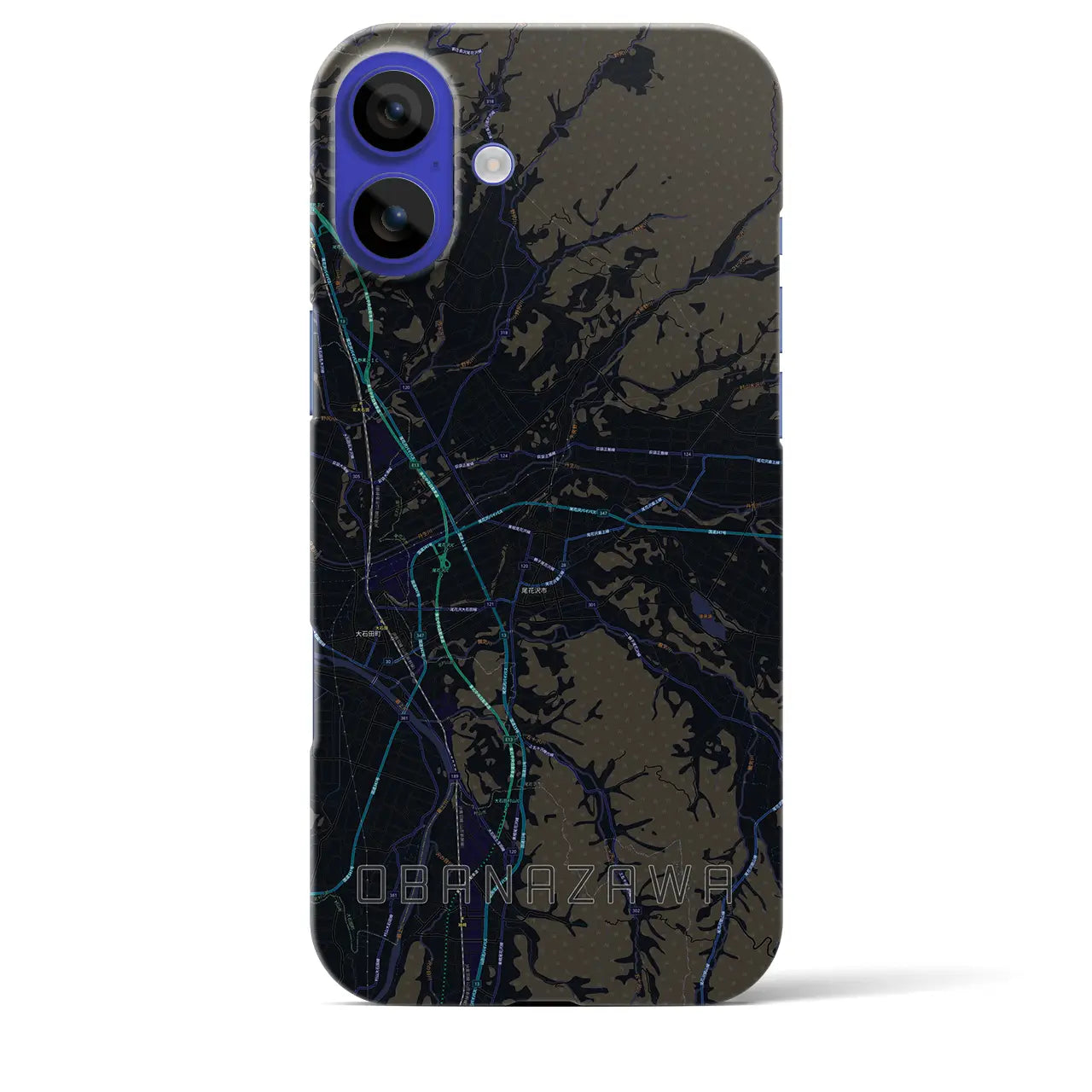 【尾花沢(山形県)】地図柄iPhoneケース(バックカバータイプ)