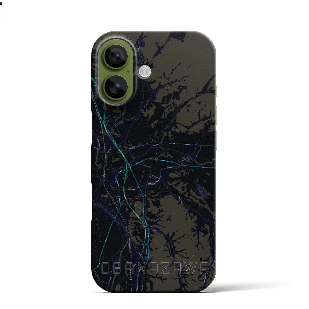 【尾花沢(山形県)】地図柄iPhoneケース(バックカバータイプ)