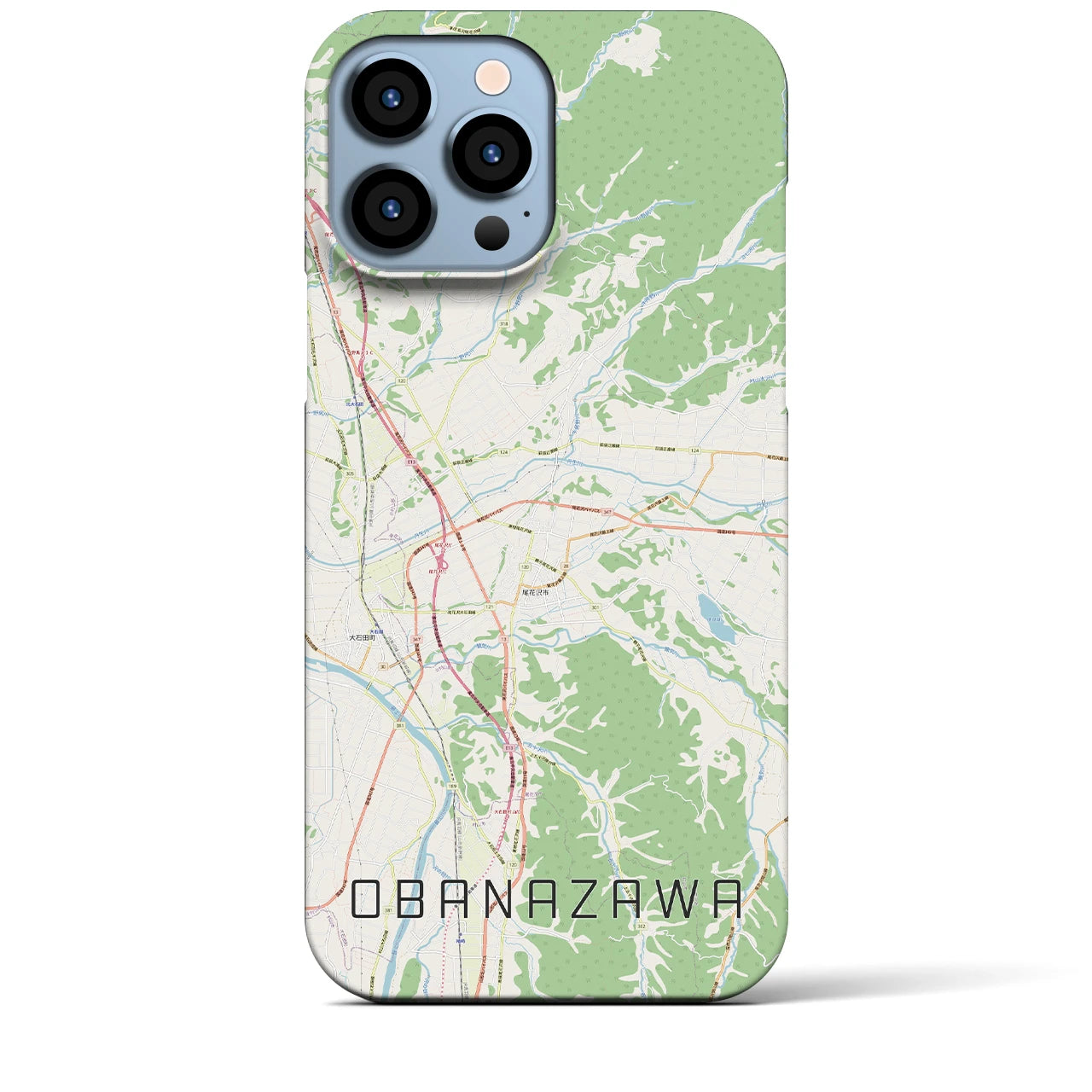 【尾花沢(山形県)】地図柄iPhoneケース(バックカバータイプ)