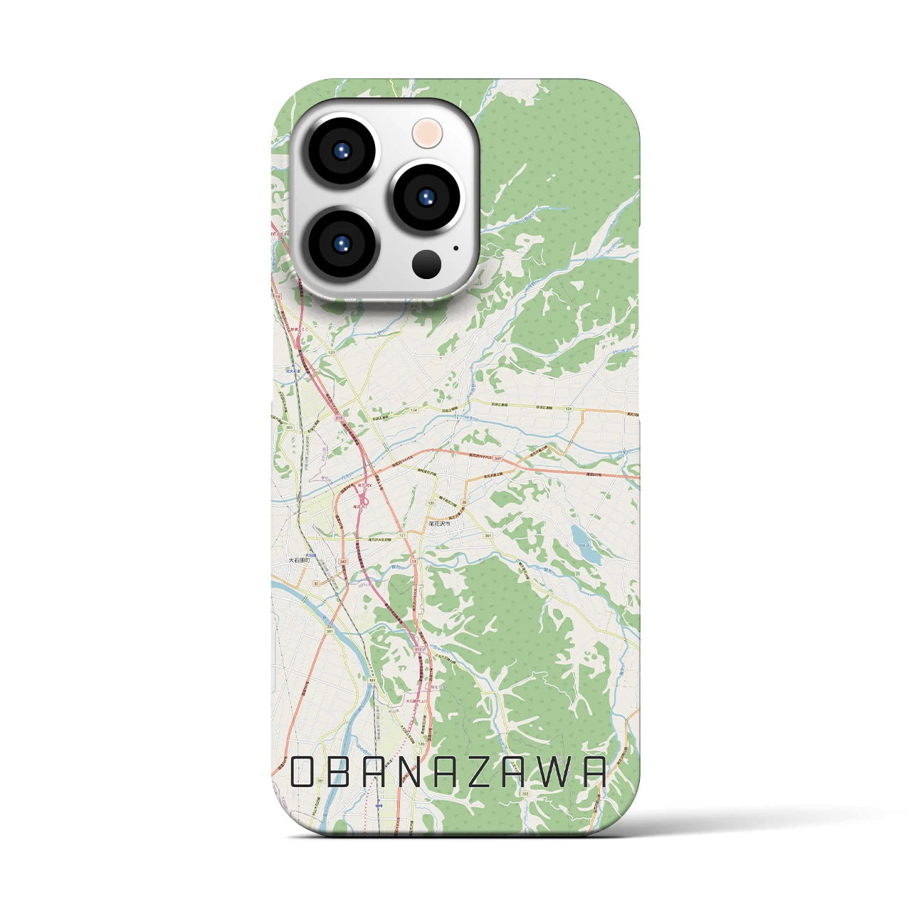 【尾花沢(山形県)】地図柄iPhoneケース(バックカバータイプ)