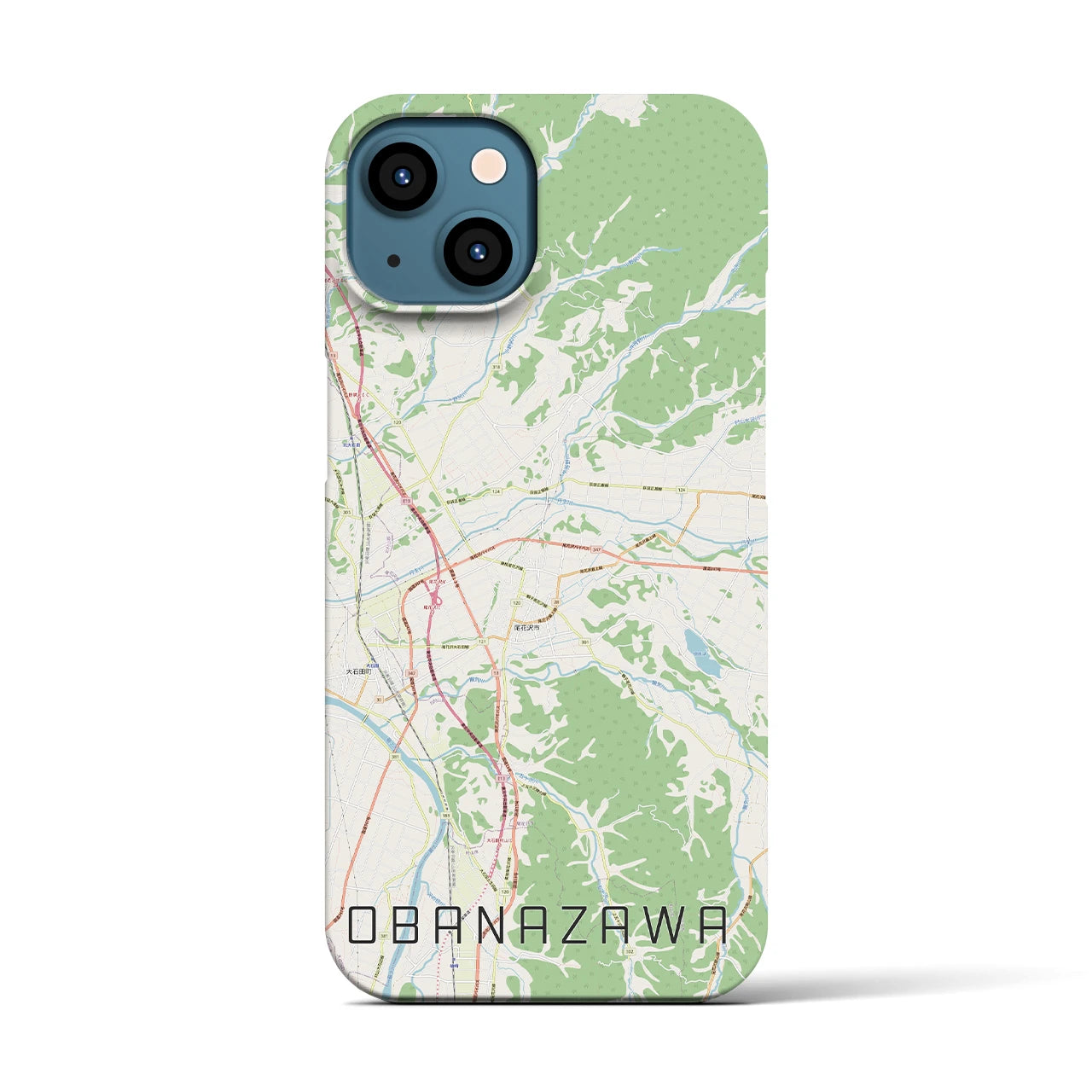 【尾花沢(山形県)】地図柄iPhoneケース(バックカバータイプ)