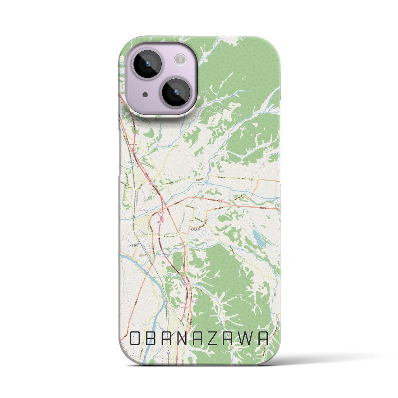 【尾花沢(山形県)】地図柄iPhoneケース(バックカバータイプ)