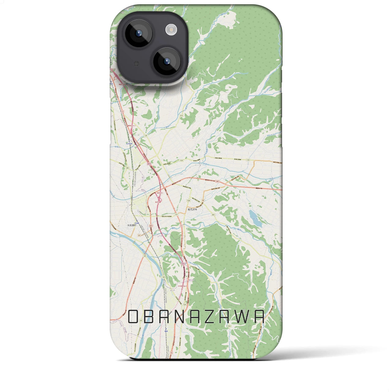 【尾花沢(山形県)】地図柄iPhoneケース(バックカバータイプ)