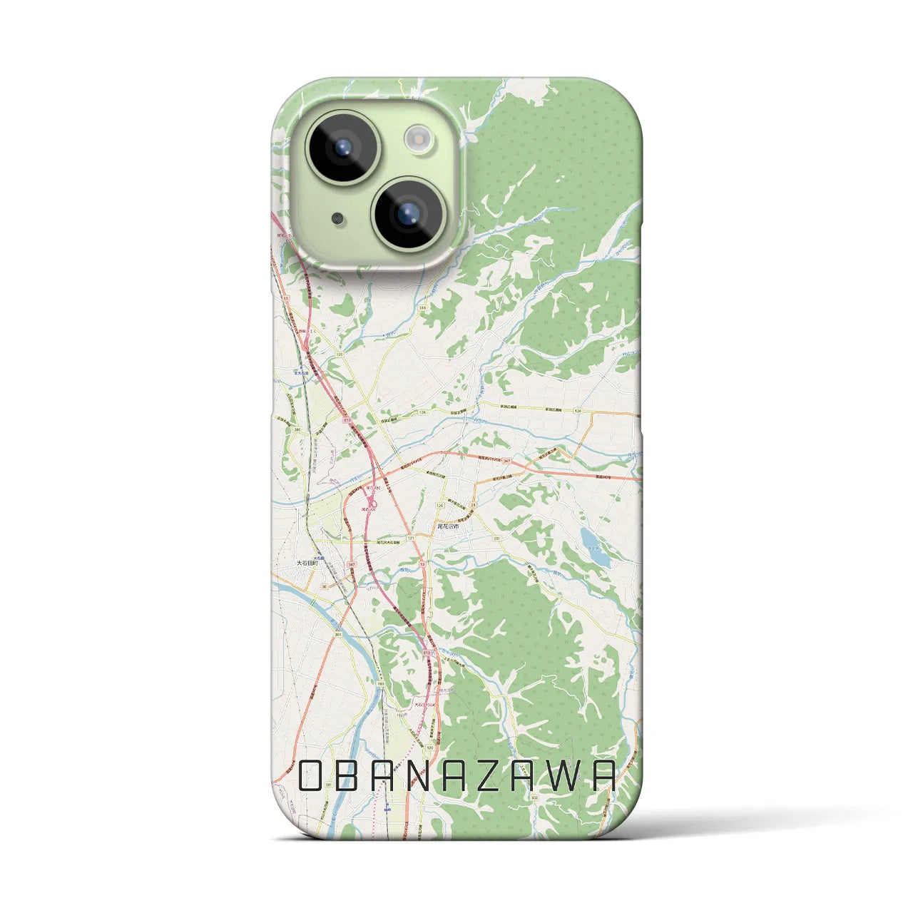 【尾花沢(山形県)】地図柄iPhoneケース(バックカバータイプ)