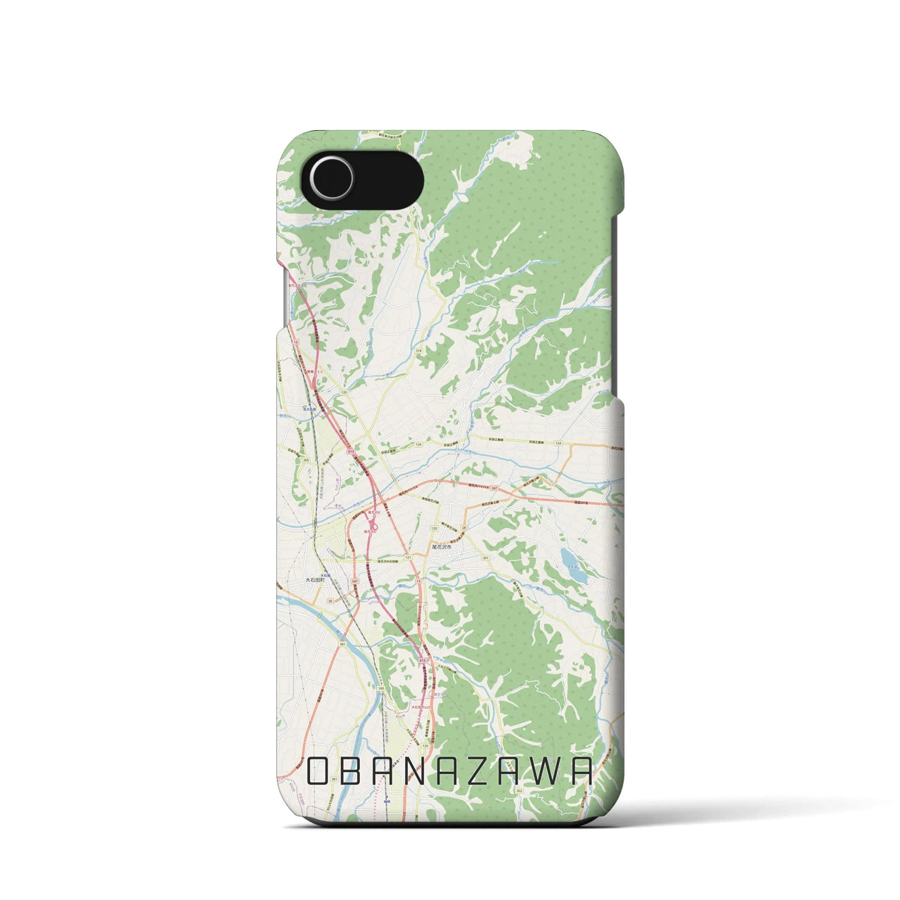 【尾花沢(山形県)】地図柄iPhoneケース(バックカバータイプ)