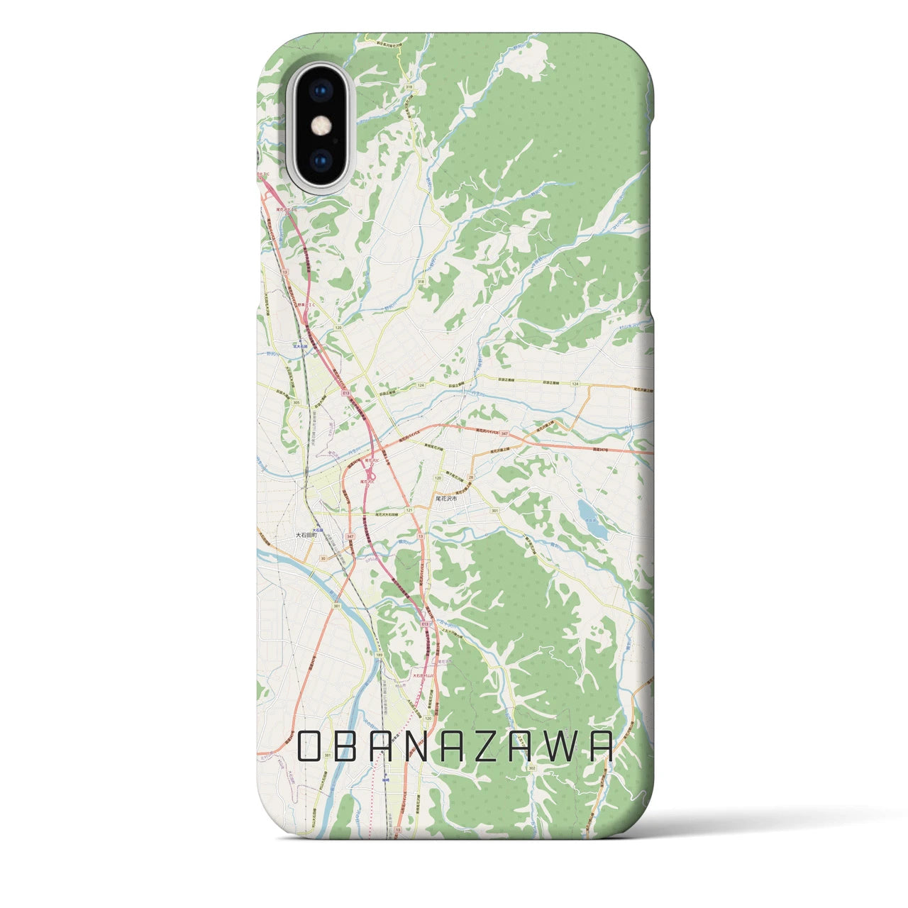 【尾花沢(山形県)】地図柄iPhoneケース(バックカバータイプ)
