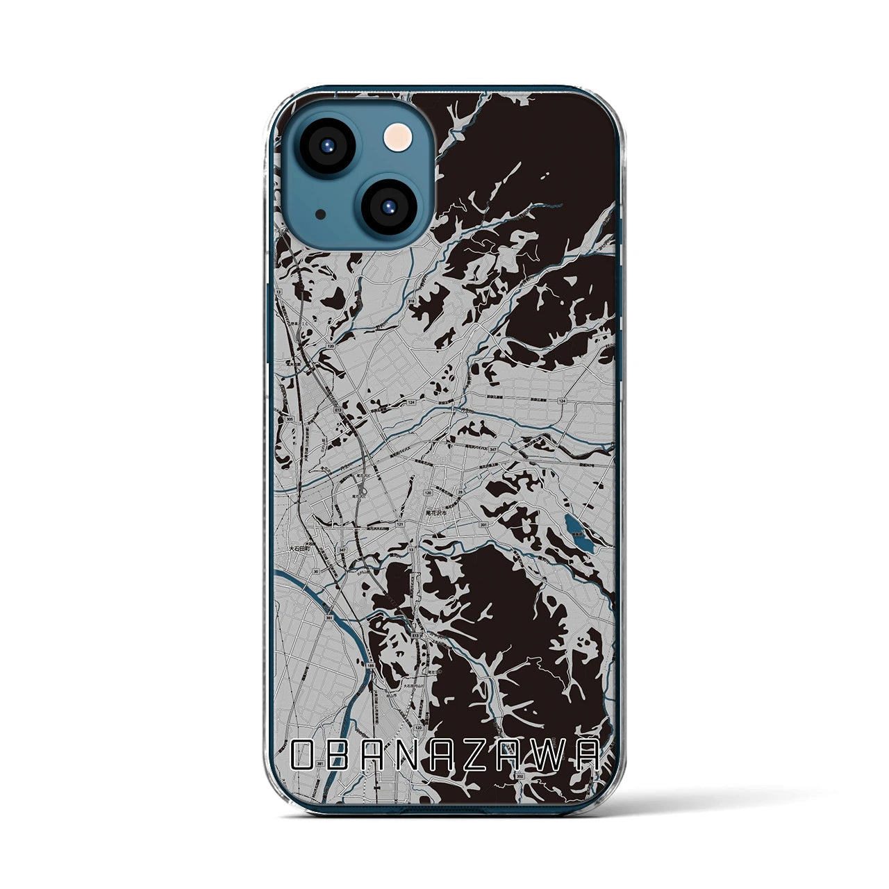 【尾花沢(山形県)】地図柄iPhoneケース(クリアタイプ)