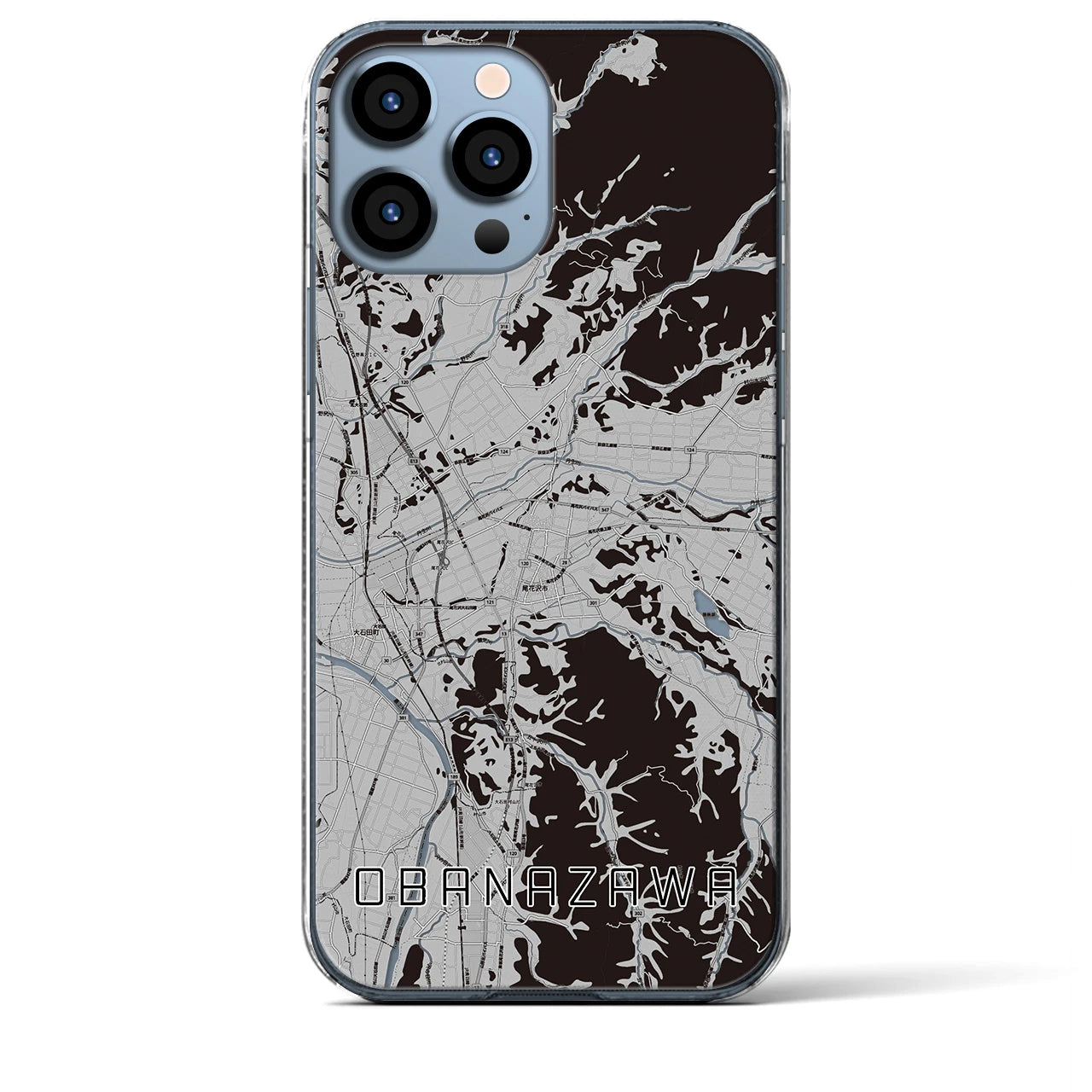 【尾花沢(山形県)】地図柄iPhoneケース(クリアタイプ)