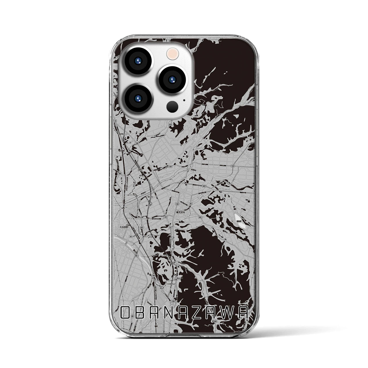 【尾花沢(山形県)】地図柄iPhoneケース(クリアタイプ)