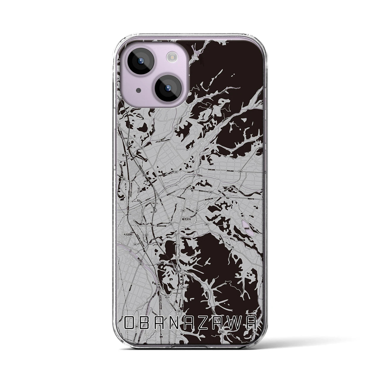 【尾花沢(山形県)】地図柄iPhoneケース(クリアタイプ)