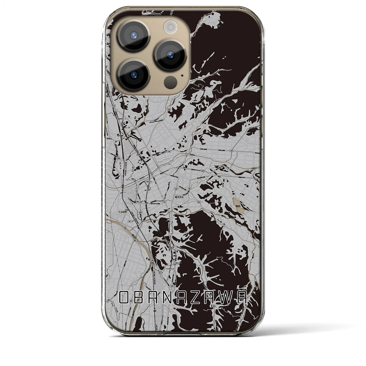 【尾花沢(山形県)】地図柄iPhoneケース(クリアタイプ)