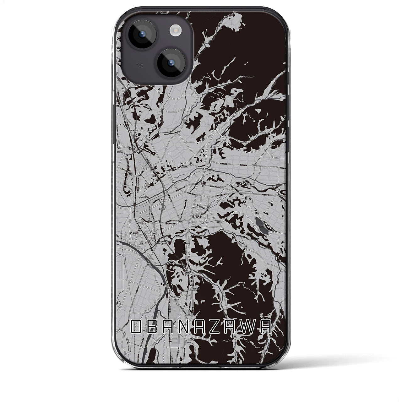 【尾花沢(山形県)】地図柄iPhoneケース(クリアタイプ)