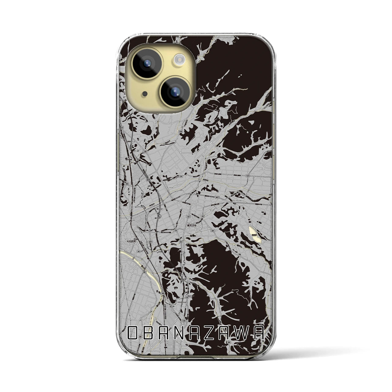 【尾花沢(山形県)】地図柄iPhoneケース(クリアタイプ)