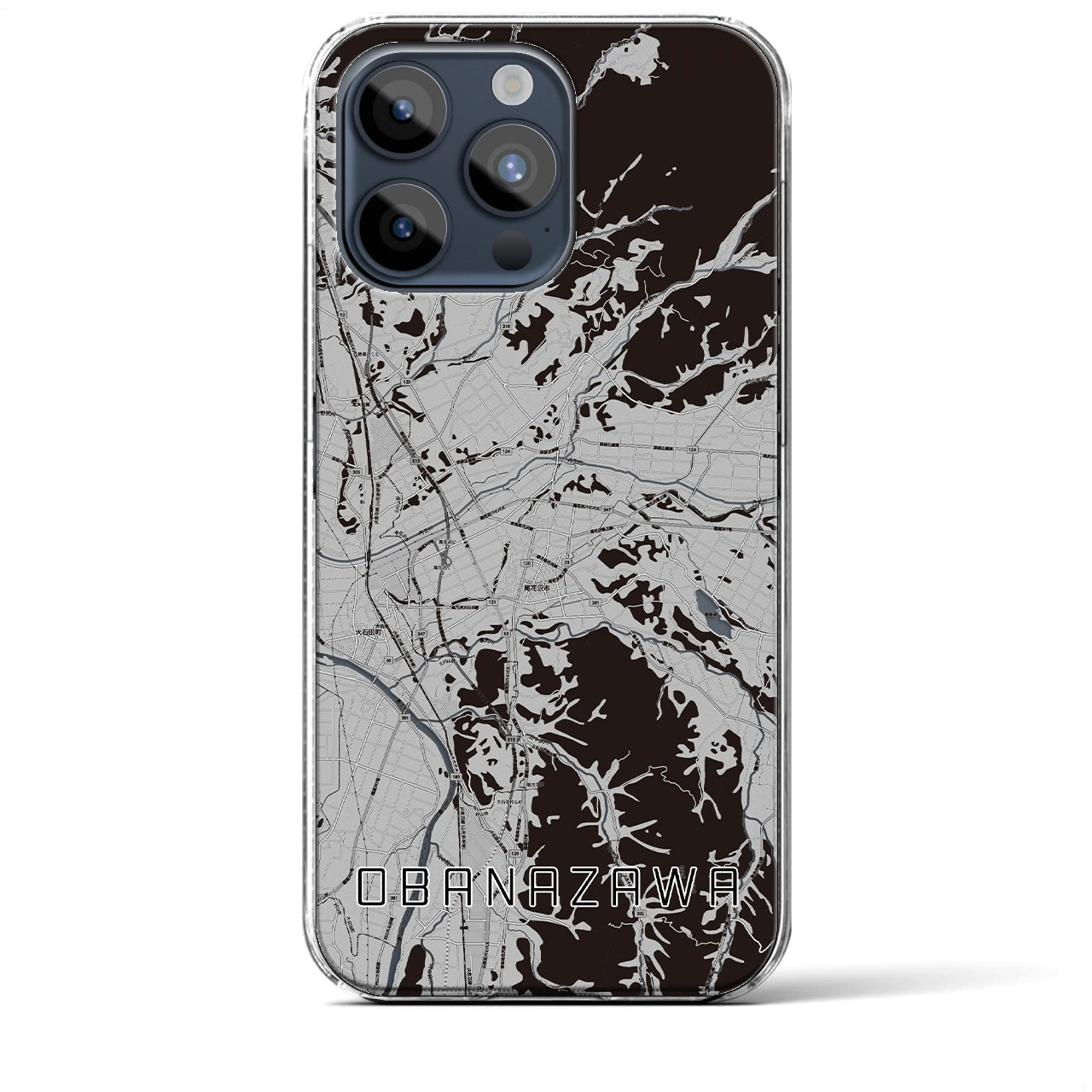 【尾花沢(山形県)】地図柄iPhoneケース(クリアタイプ)