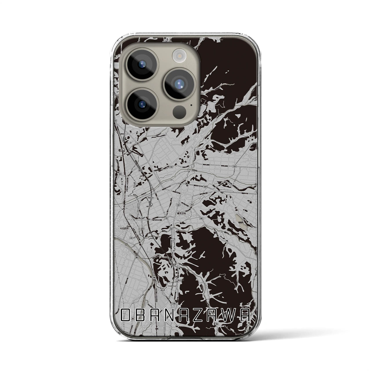 【尾花沢(山形県)】地図柄iPhoneケース(クリアタイプ)