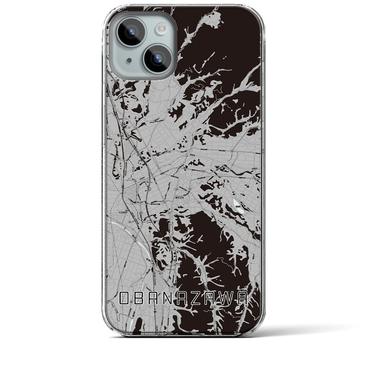 【尾花沢(山形県)】地図柄iPhoneケース(クリアタイプ)