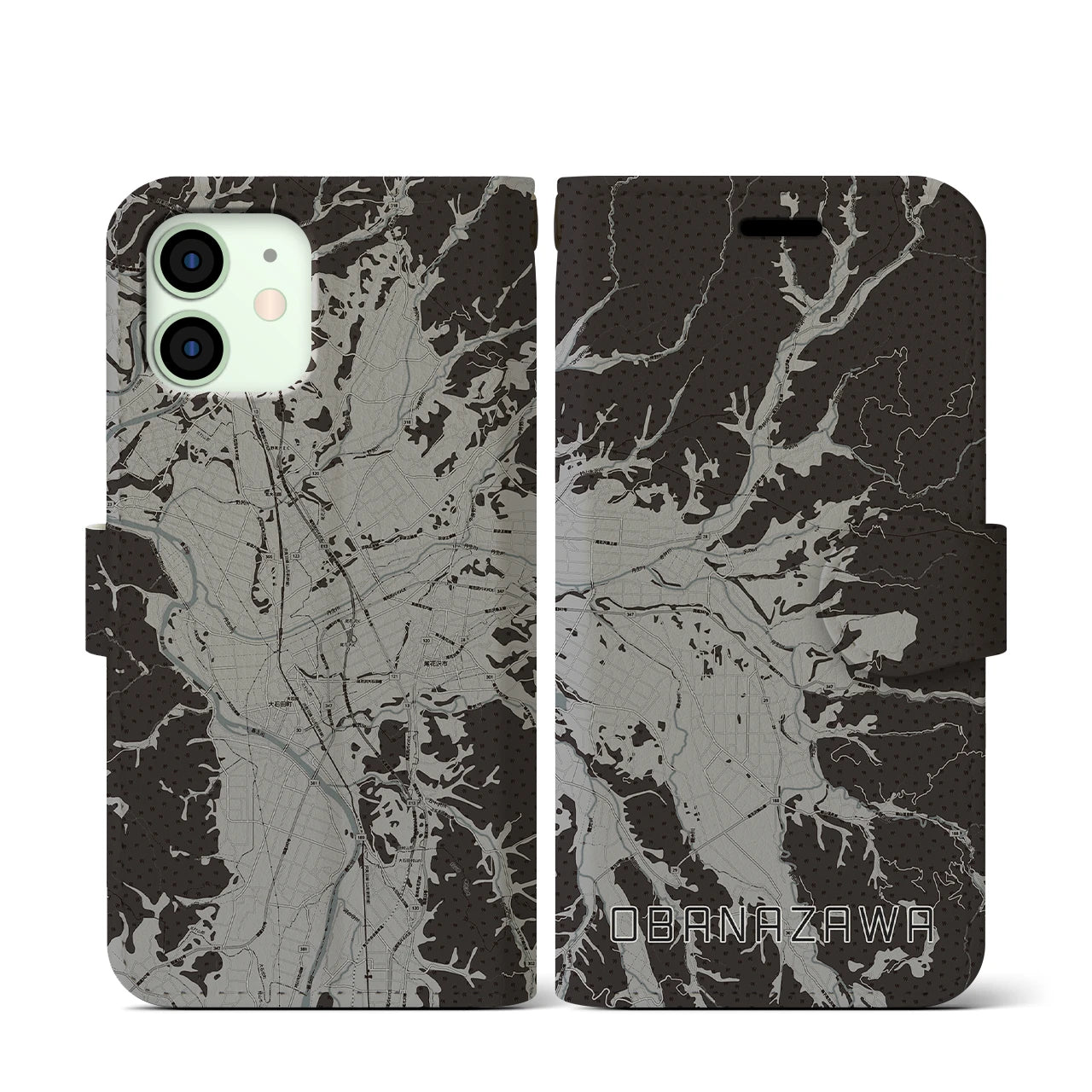 【尾花沢(山形県)】地図柄iPhoneケース(手帳タイプ)