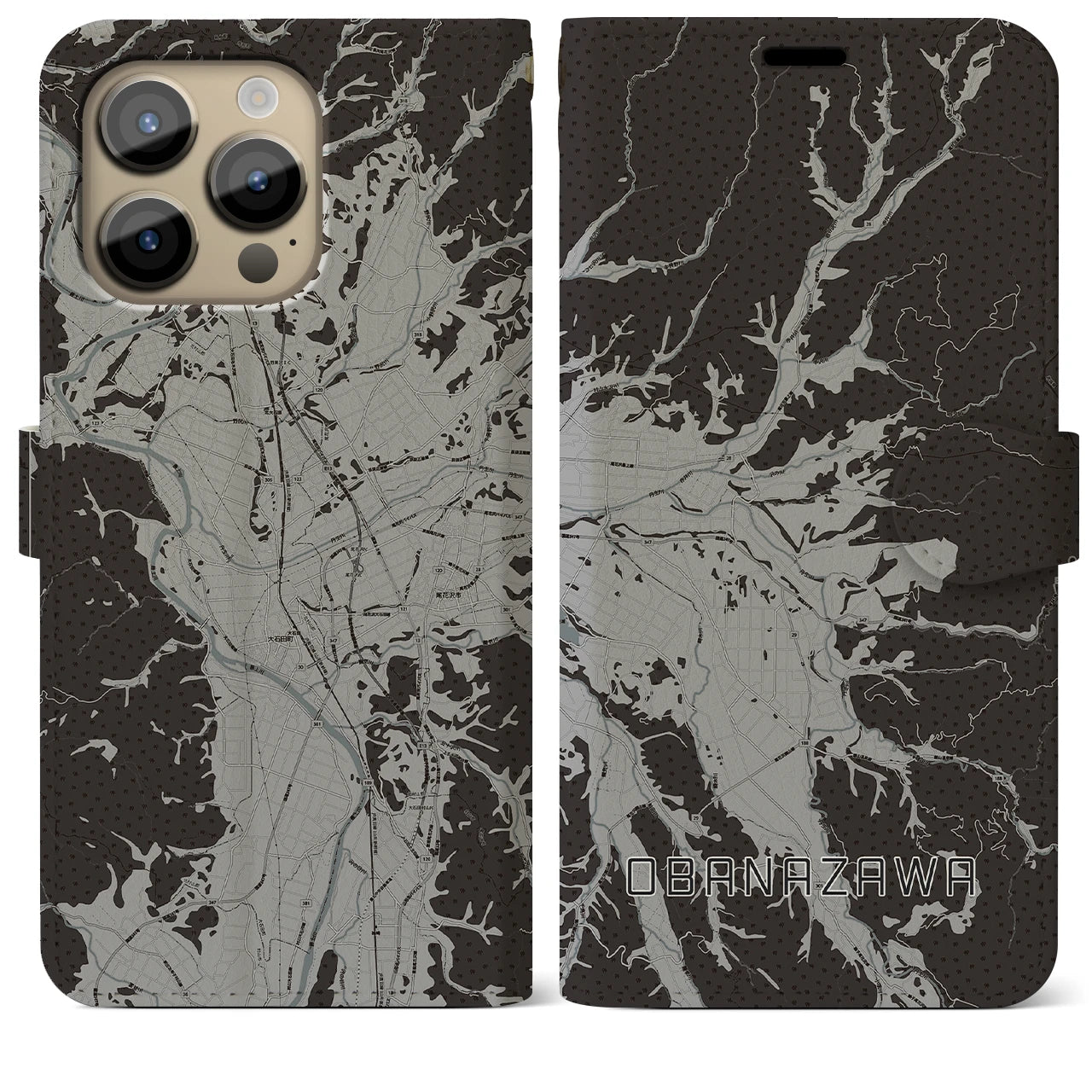 【尾花沢(山形県)】地図柄iPhoneケース(手帳タイプ)