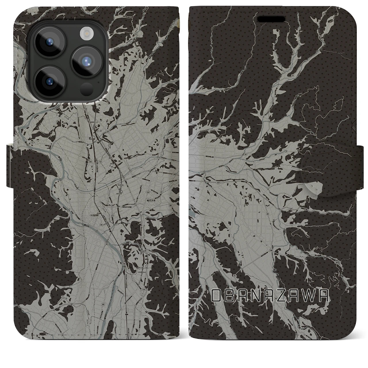 【尾花沢(山形県)】地図柄iPhoneケース(手帳タイプ)