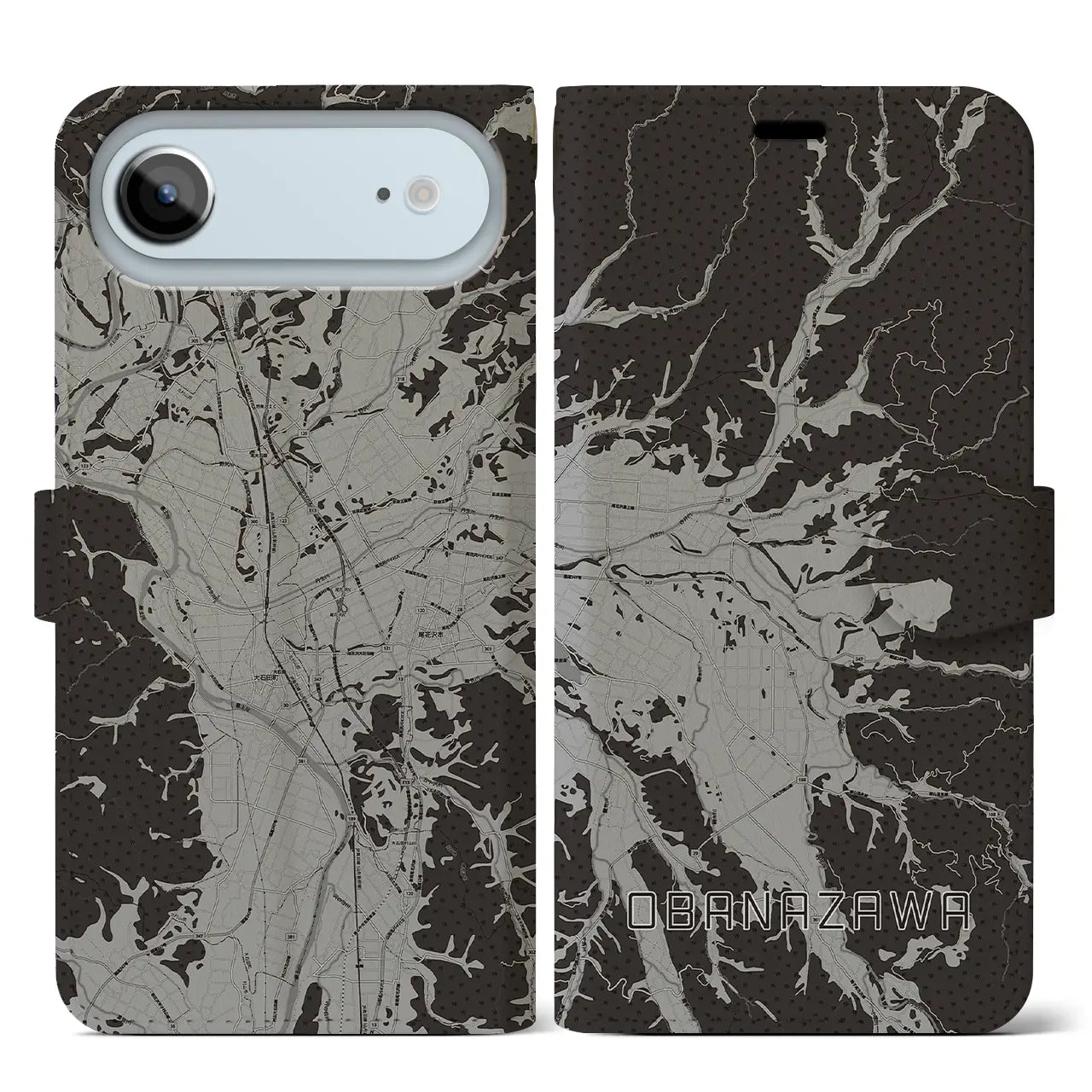 【尾花沢(山形県)】地図柄iPhoneケース(手帳タイプ)