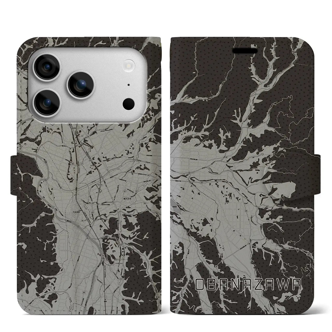 【尾花沢(山形県)】地図柄iPhoneケース(手帳タイプ)