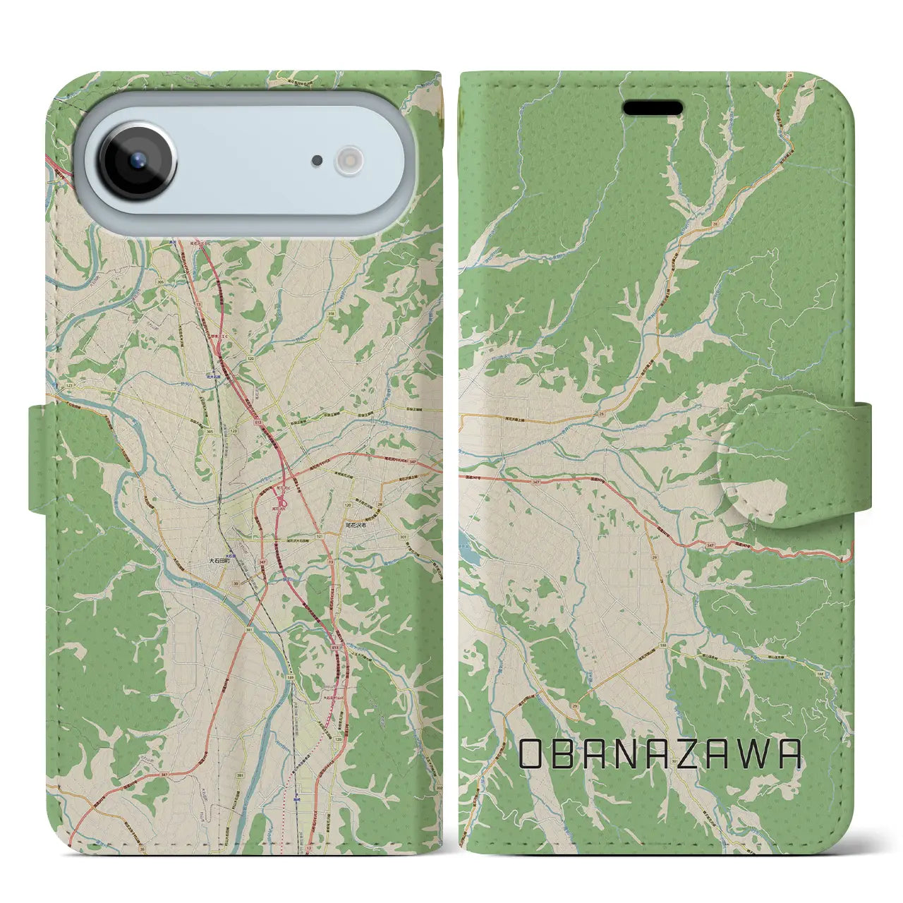 【尾花沢(山形県)】地図柄iPhoneケース(手帳タイプ)