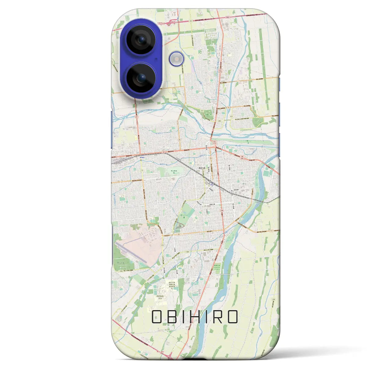 【帯広(北海道)】地図柄iPhoneケース(バックカバータイプ)ブラック・iPhone 16 Pro Max 用
