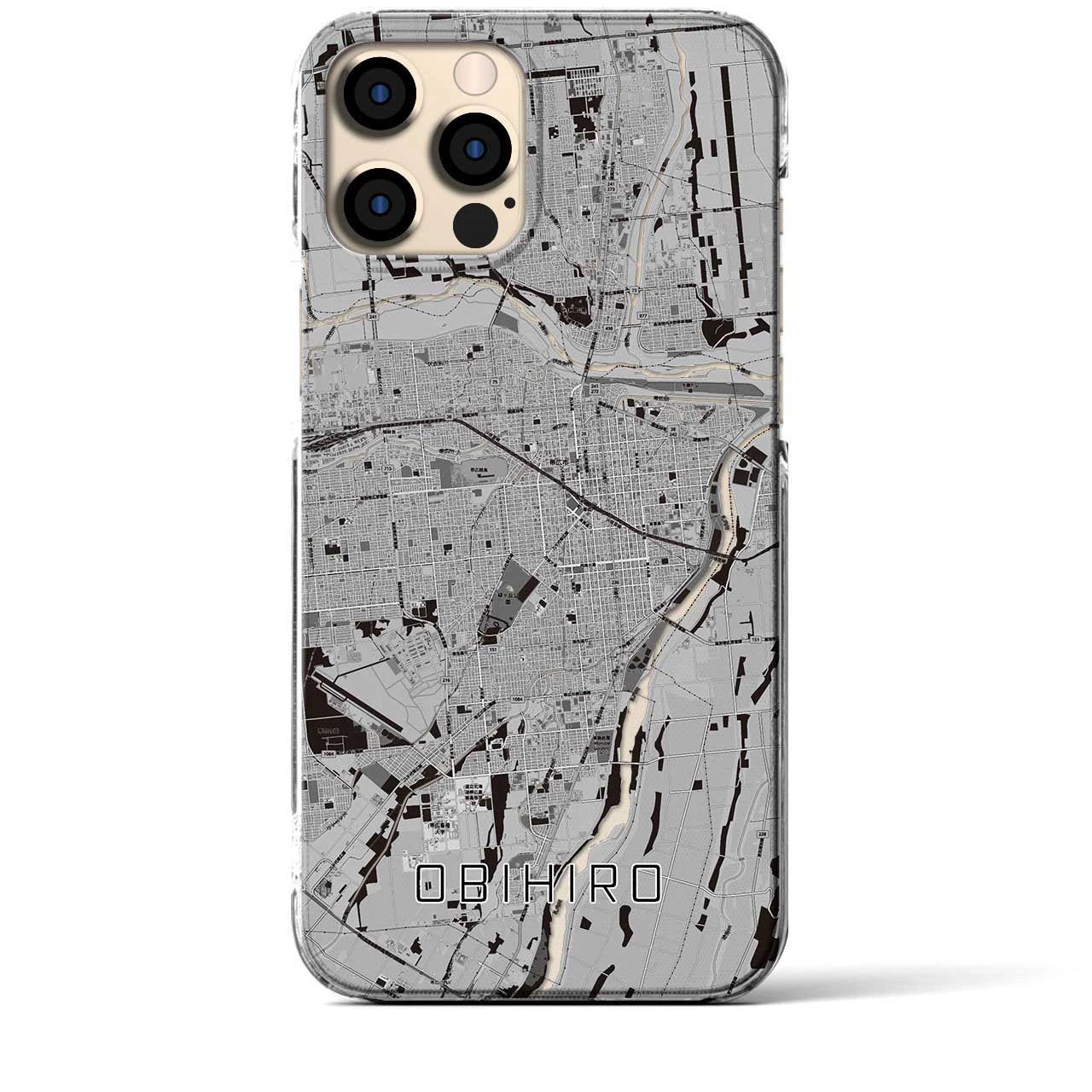 【帯広(北海道)】地図柄iPhoneケース(クリアタイプ)