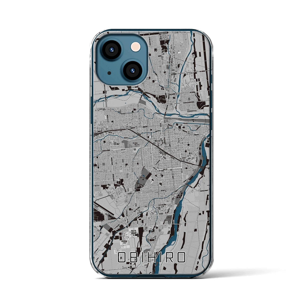 【帯広(北海道)】地図柄iPhoneケース(クリアタイプ)