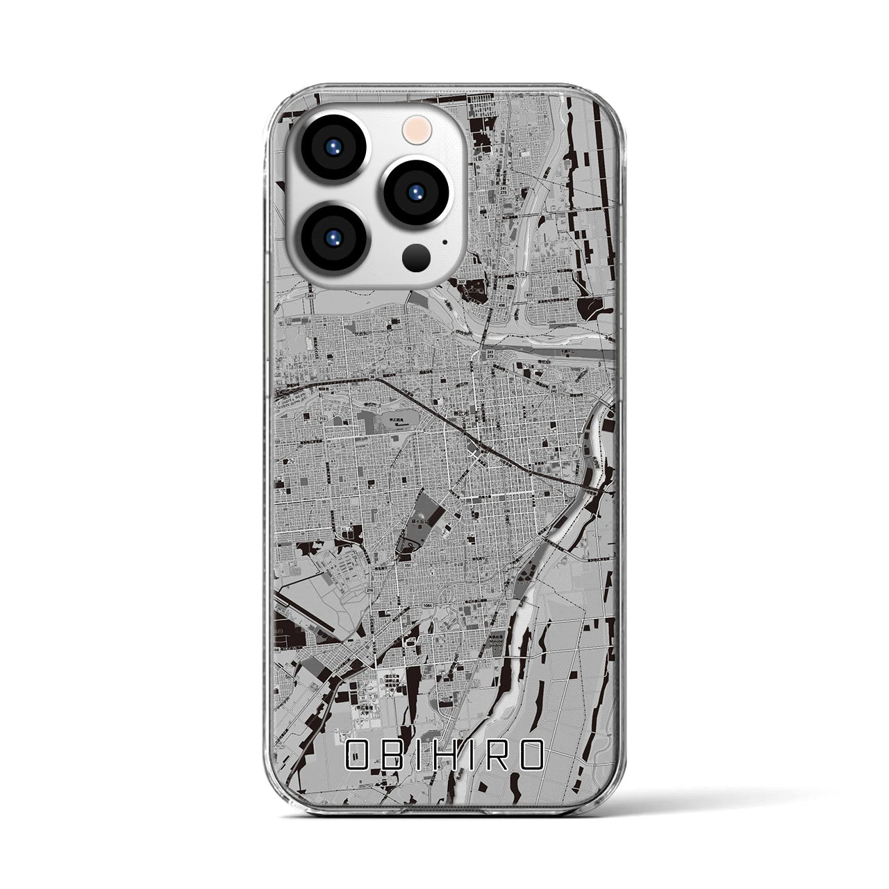 【帯広(北海道)】地図柄iPhoneケース(クリアタイプ)