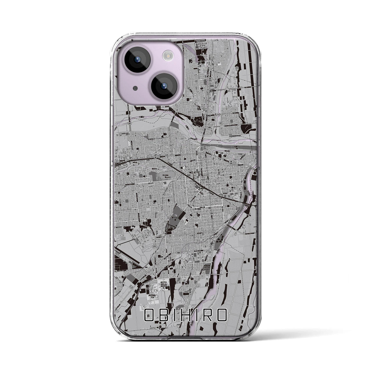 【帯広(北海道)】地図柄iPhoneケース(クリアタイプ)