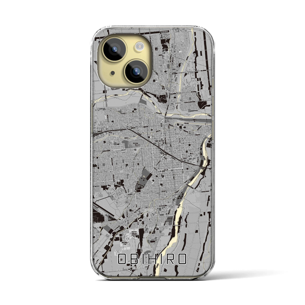 【帯広(北海道)】地図柄iPhoneケース(クリアタイプ)