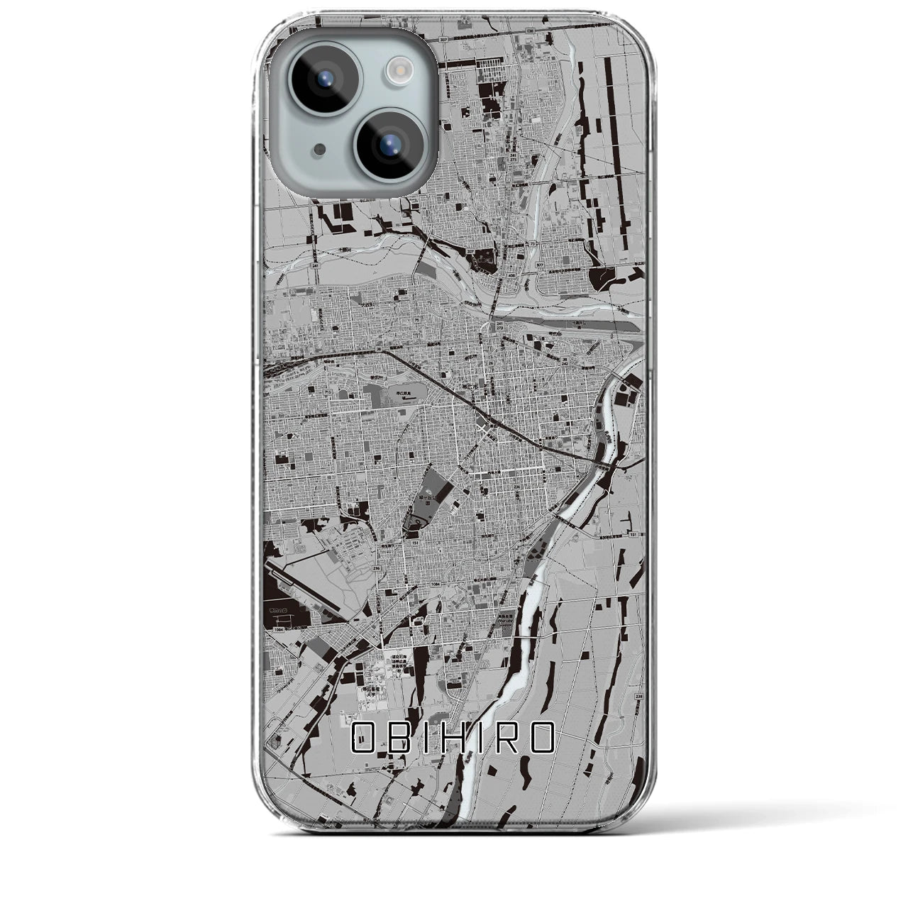 【帯広(北海道)】地図柄iPhoneケース(クリアタイプ)