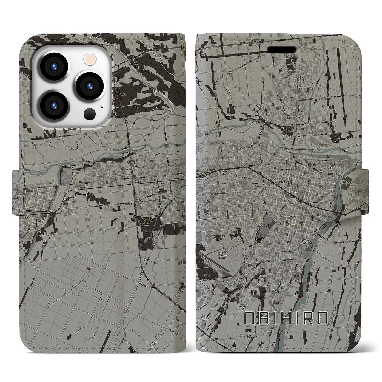 【帯広(北海道)】地図柄iPhoneケース(手帳タイプ)